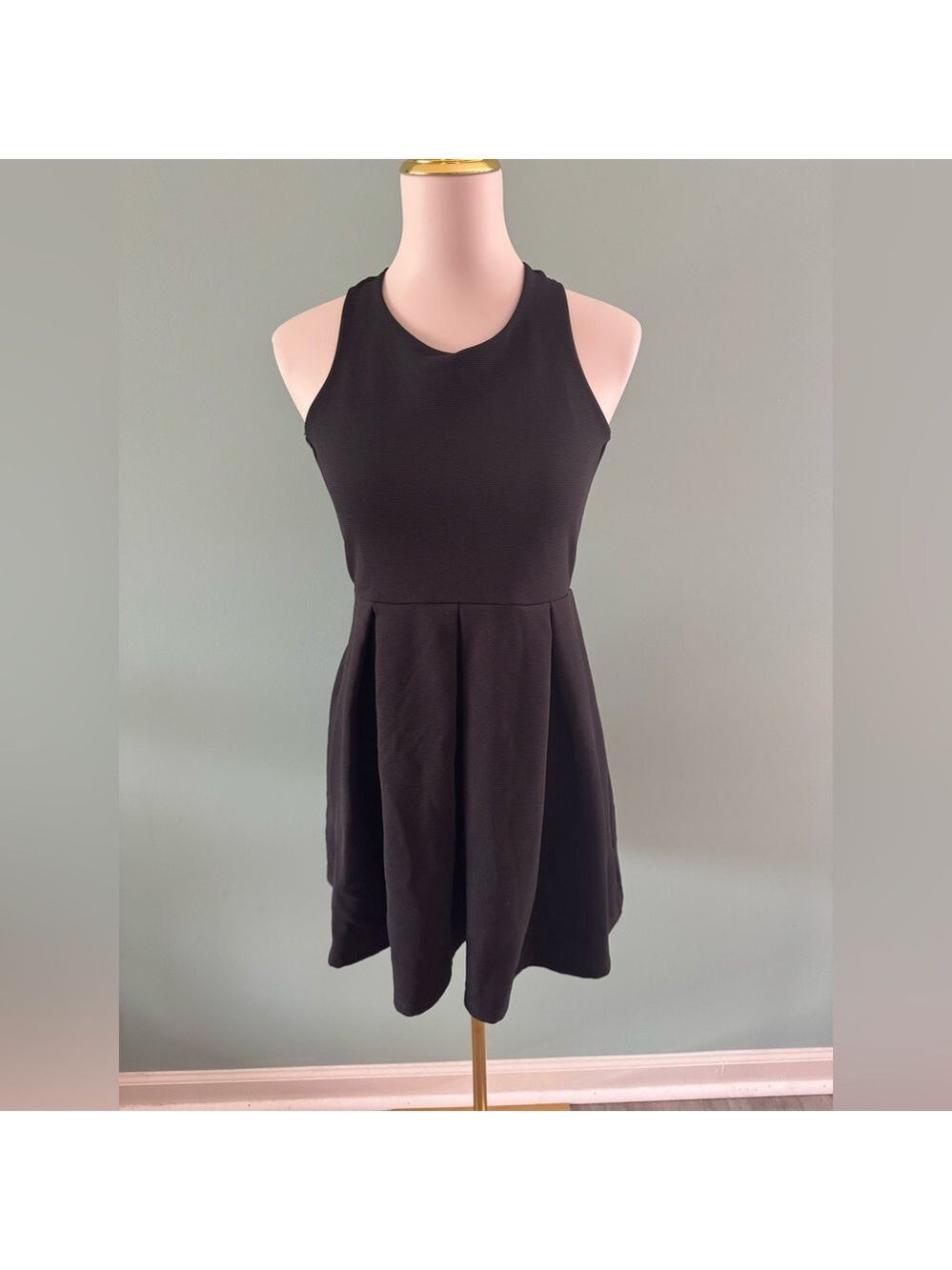 Girls Soprano Ribbed Black Halter Cocktail Dress XL